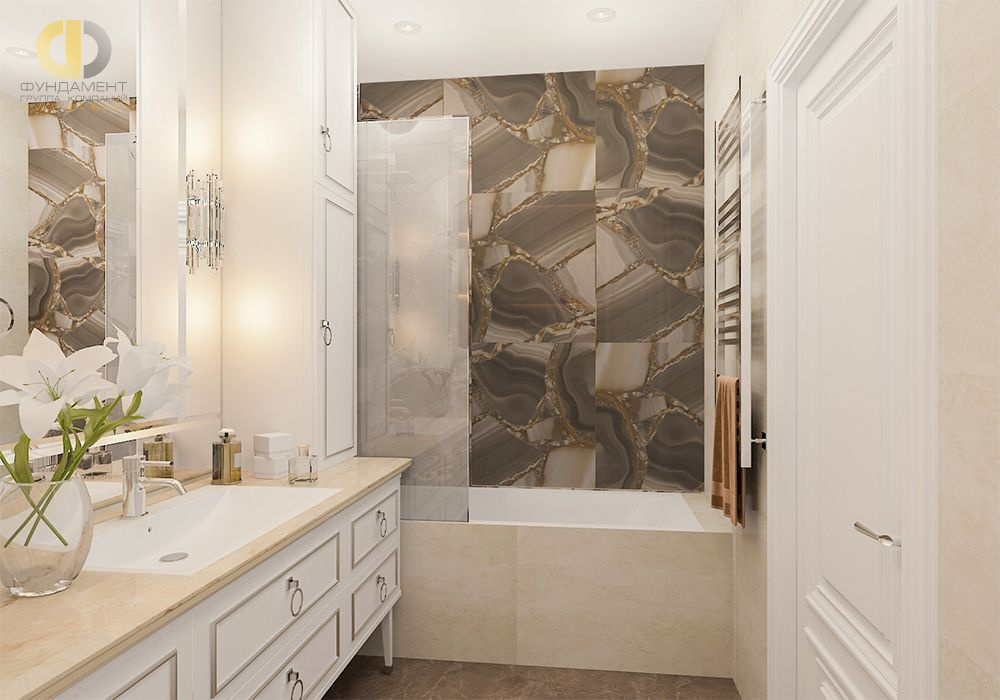 Дизайн интерьера ванной в 4-комнатной квартире 136 кв. м в стиле неоклассика 27