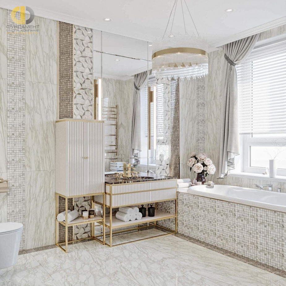Дизайн интерьера ванной в 3-комнатной квартире 146 кв. м в стиле неоклассика 9