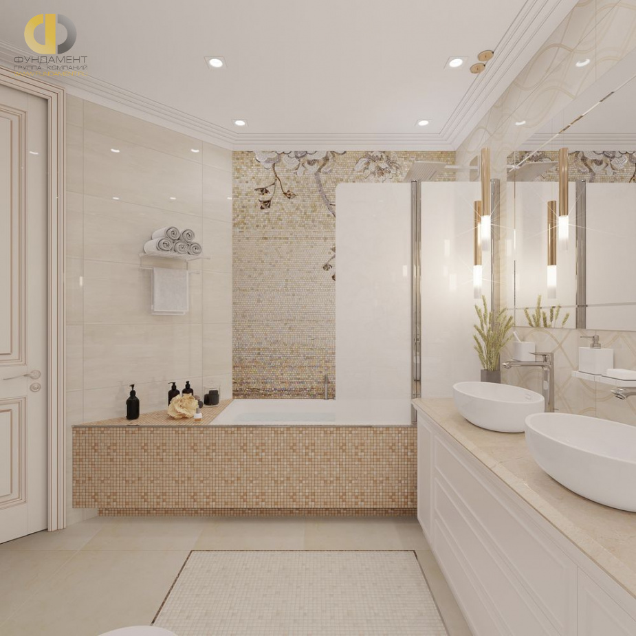 Дизайн интерьера ванной в доме 171 кв.м в стиле современная классика20