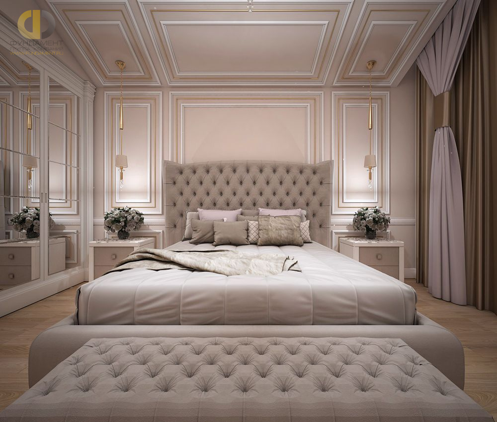 Дизайн интерьера спальни в доме 323 кв.м в классическом стиле29