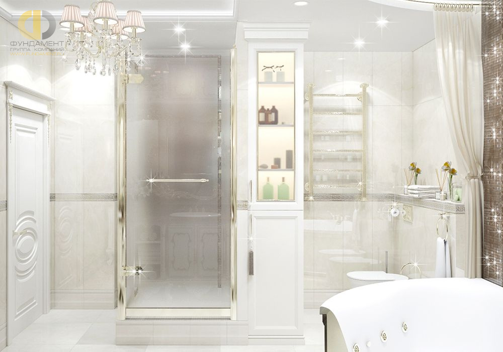 Дизайн интерьера ванной в шестикомнатной квартиры 185 кв.м в стиле неоклассика с элементами ар-деко 43