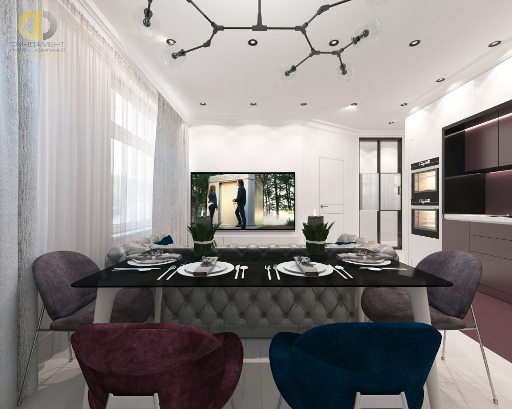 Дизайн интерьера гостиной в трёхкомнатной квартире 59 кв.м в стиле эклектика10
