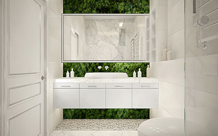 Дизайн интерьера ванной в трёхкомнатной квартире 63 кв.м в стиле неоклассика 9