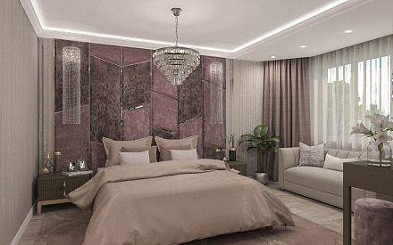 Дизайн интерьера спальни в четырёхкомнатной квартире 144 кв.м в стиле эклектика9