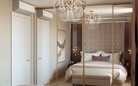 Дизайн интерьера спальни в 3-комнатной квартире 72 кв.м в современном стиле