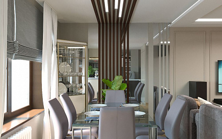Дизайн интерьера кухни в 3-комнатной квартире 72 кв.м в современном стиле