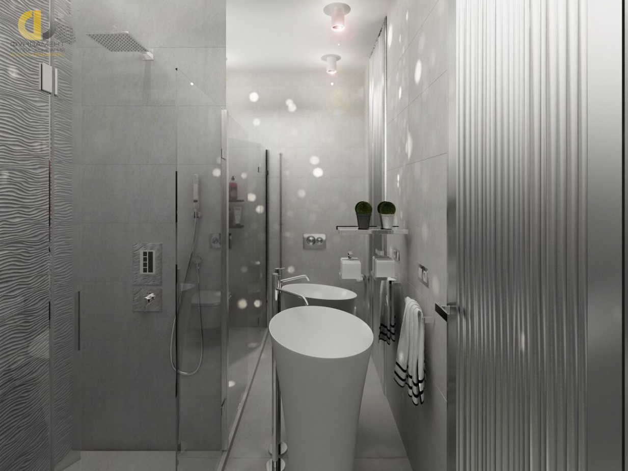 Дизайн интерьера ванной в 3-комнатной квартире 144 кв. м
