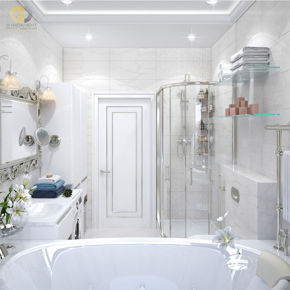 Дизайн ванной в сиреневом цвете - фото