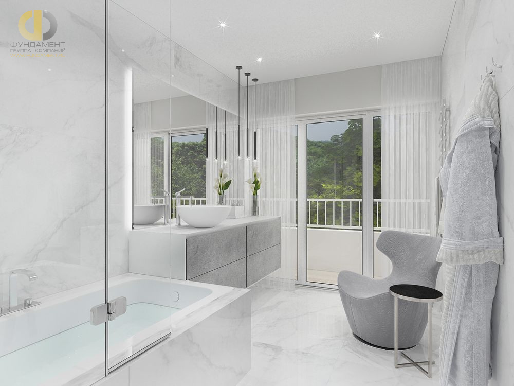 Дизайн интерьера ванной в доме 201 кв.м в стиле минимализм31