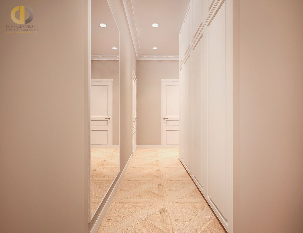 Дизайн интерьера коридора в трёхкомнатной квартие 87 кв.м в современном стиле3