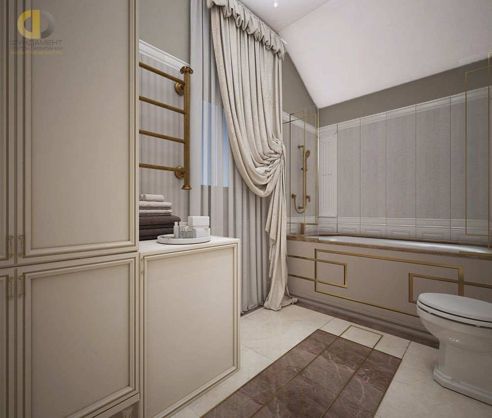 Дизайн интерьера ванной в доме 323 кв.м в классическом стиле52