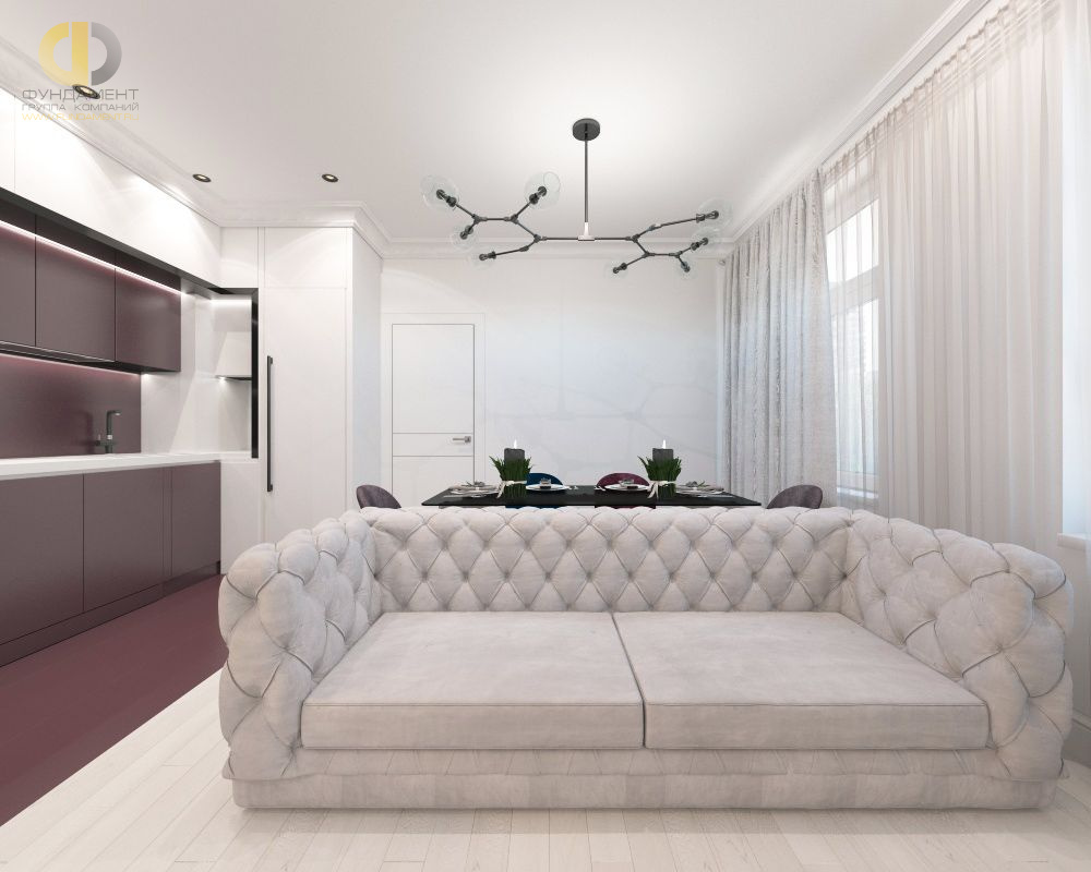 Дизайн интерьера гостиной в трёхкомнатной квартире 59 кв.м в стиле эклектика11