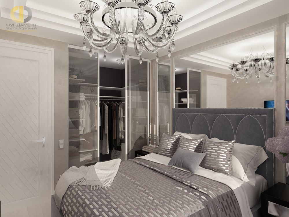Дизайн интерьера спальни в 4-комнатной квартире 131 кв. м в стиле неоклассика