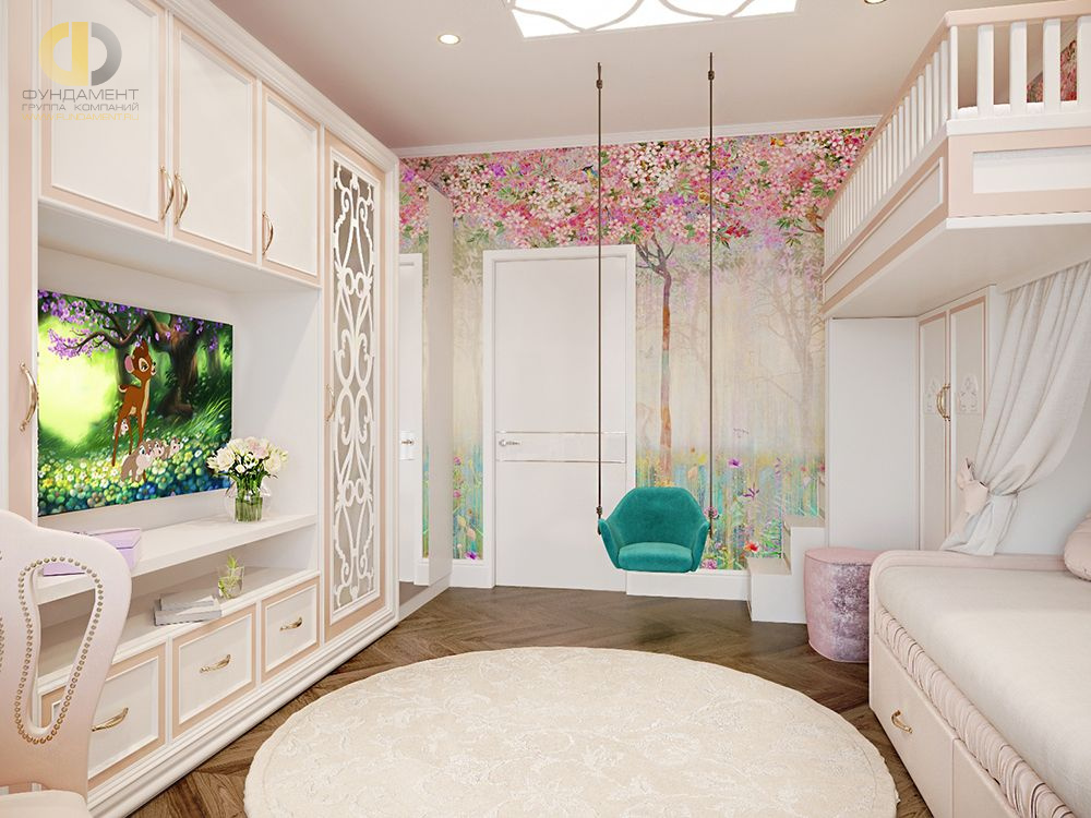 Дизайн интерьера детской в четырёхкомнатной квартире 124 кв.м в стиле неоклассика с элементами ар-деко – фото 782
