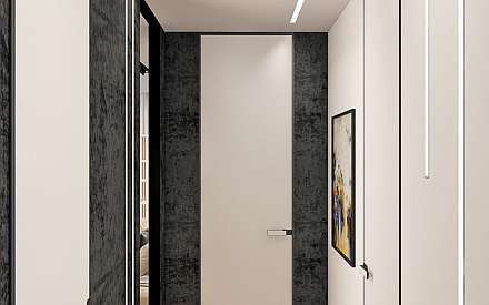 Дизайн интерьера коридора в трёхкомнатной квартире 99 кв. м в стиле эклектика 6