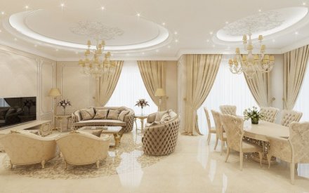 Дизайн интерьера квартиры 155 кв. м в Москве