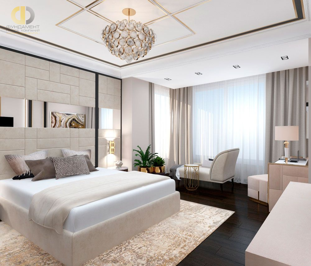 Дизайн интерьера спальни в трёхкомнатной квартире 132 кв.м в современном стиле 26
