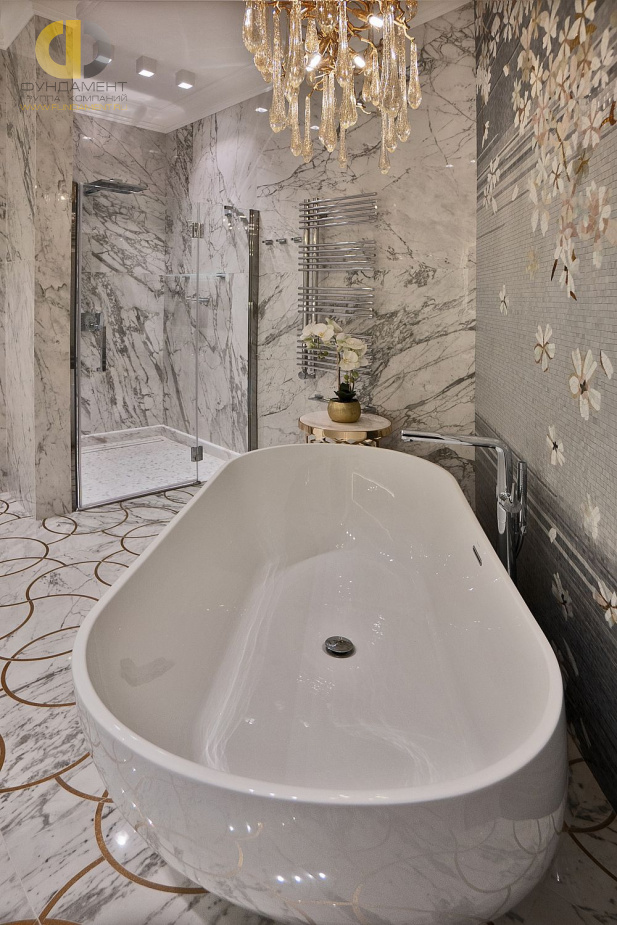 Ремонт ванной в трёхкомнатной квартире 133 кв. м в стиле ар-деко 24