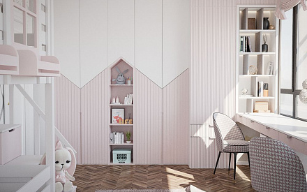 Дизайн интерьера детской в пятикомнатной квартире 147 кв. м в стиле эклектика 13
