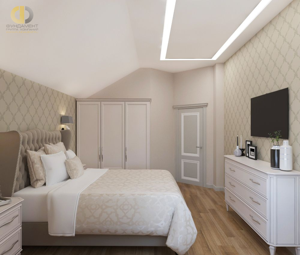 Дизайн интерьера спальни в доме 323 кв.м в классическом стиле36