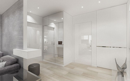 Дизайн интерьера коридора в доме 201 кв.м в стиле минимализм4