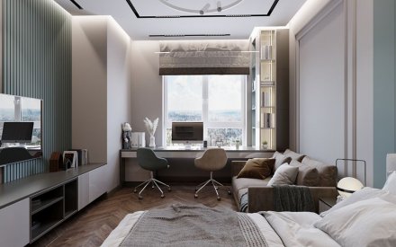Элитный дизайн интерьера трехкомнатной квартиры в Москве