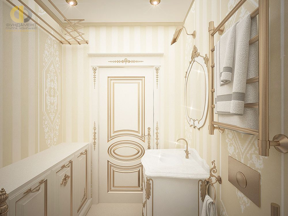 Дизайн интерьера ванной в четырёхкомнатной квартире 165 кв.м в классическом стиле7