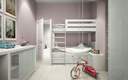 Дизайн интерьера детской в трёхкомнатной квартире 63 кв.м в стиле неоклассика 7