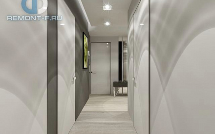 Дизайн коридора в интерьере квартиры 97 кв. м в стиле минимализм на Марксистской