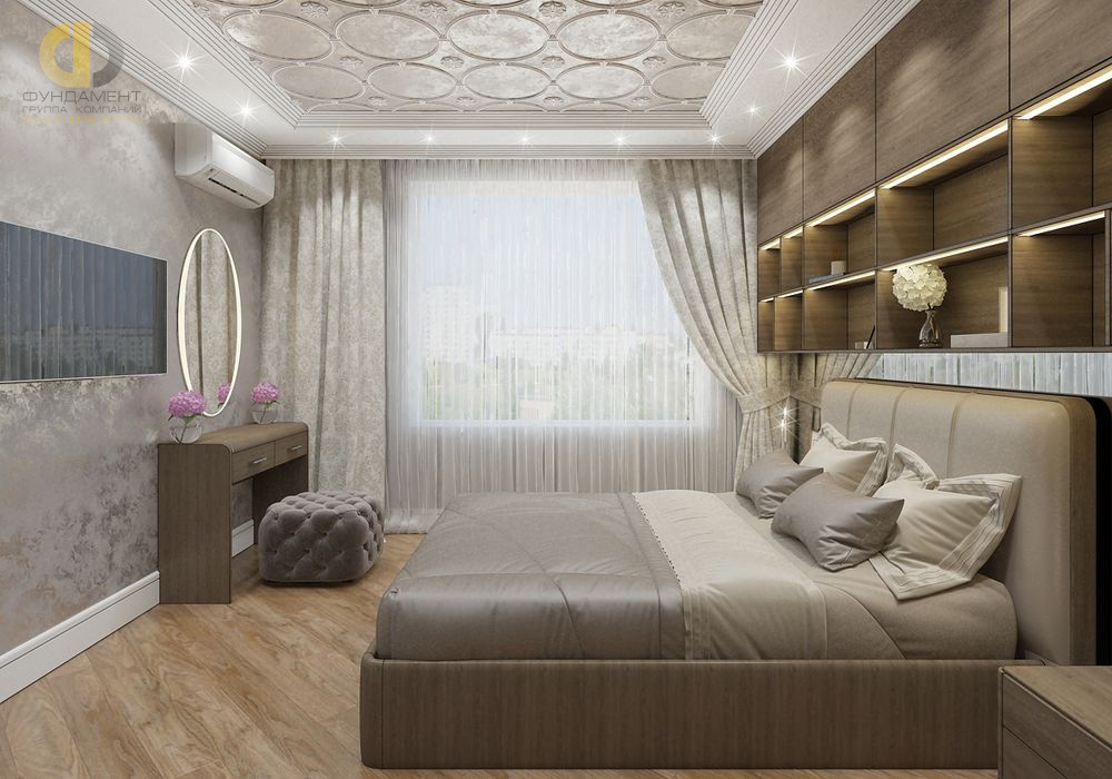 Дизайн спальни в 2-комнатной квартире 50 кв.м в стиле ар-деко