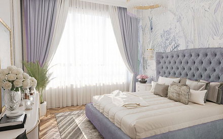 Дизайн интерьера спальни в пятикомнатной квартире 147 кв. м в стиле эклектика 16