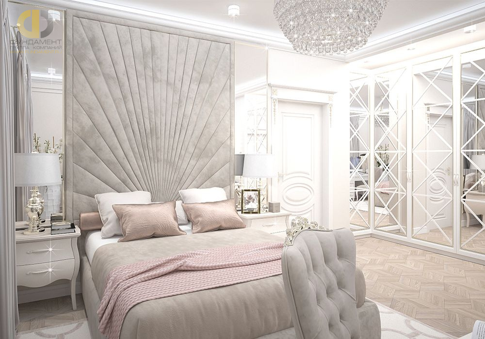 Дизайн спальни в сером цвете - фото