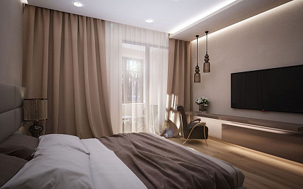 Дизайн спальни в квартире 87 кв.м в современном стиле