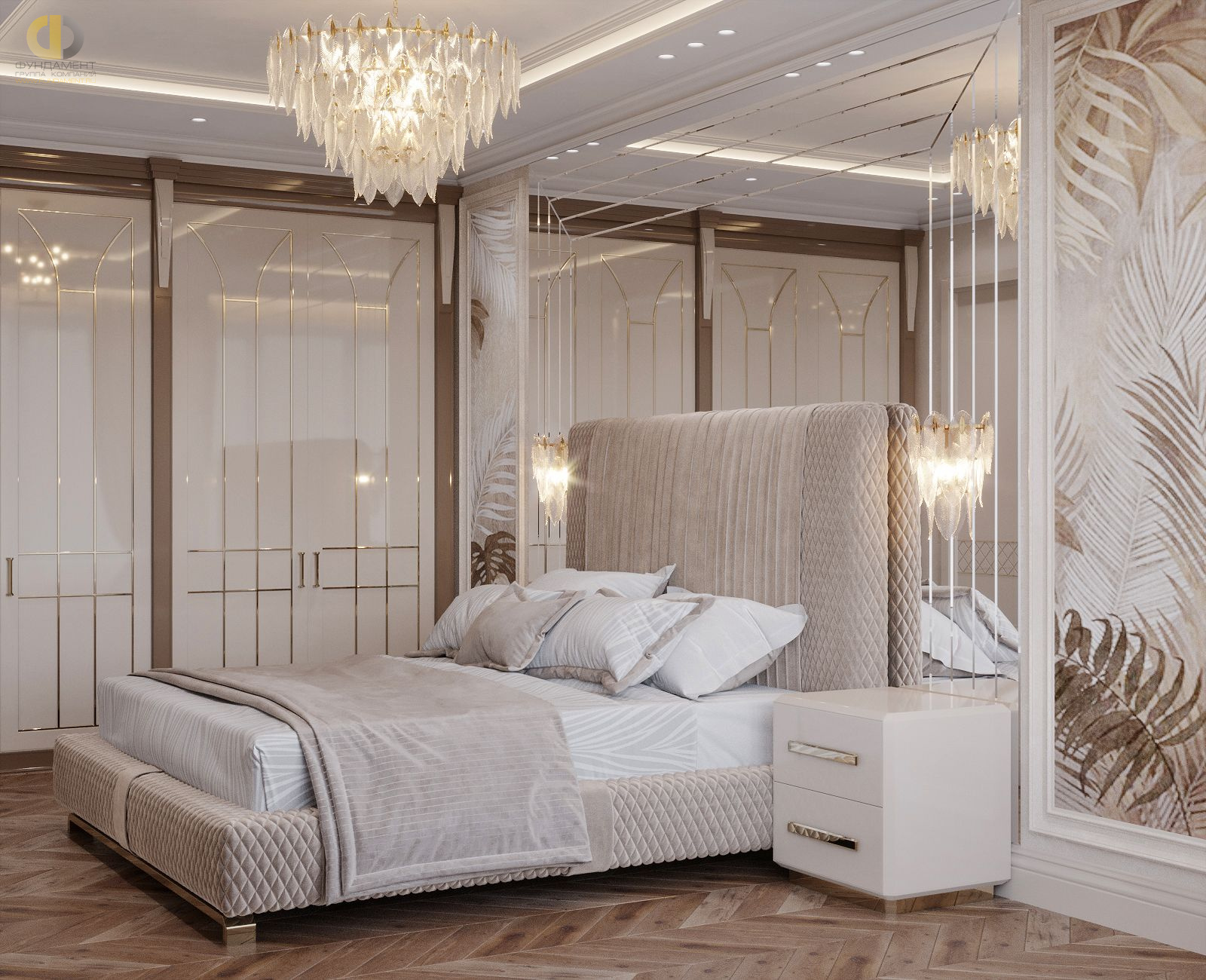 Дизайн спальни в стиле арт-деко – фото 430
