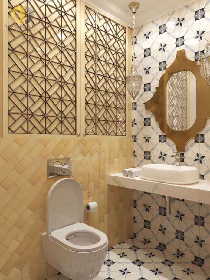 Дизайн интерьера ванной в трёхкомнатной квартире 100 кв.м в стиле эклектика26
