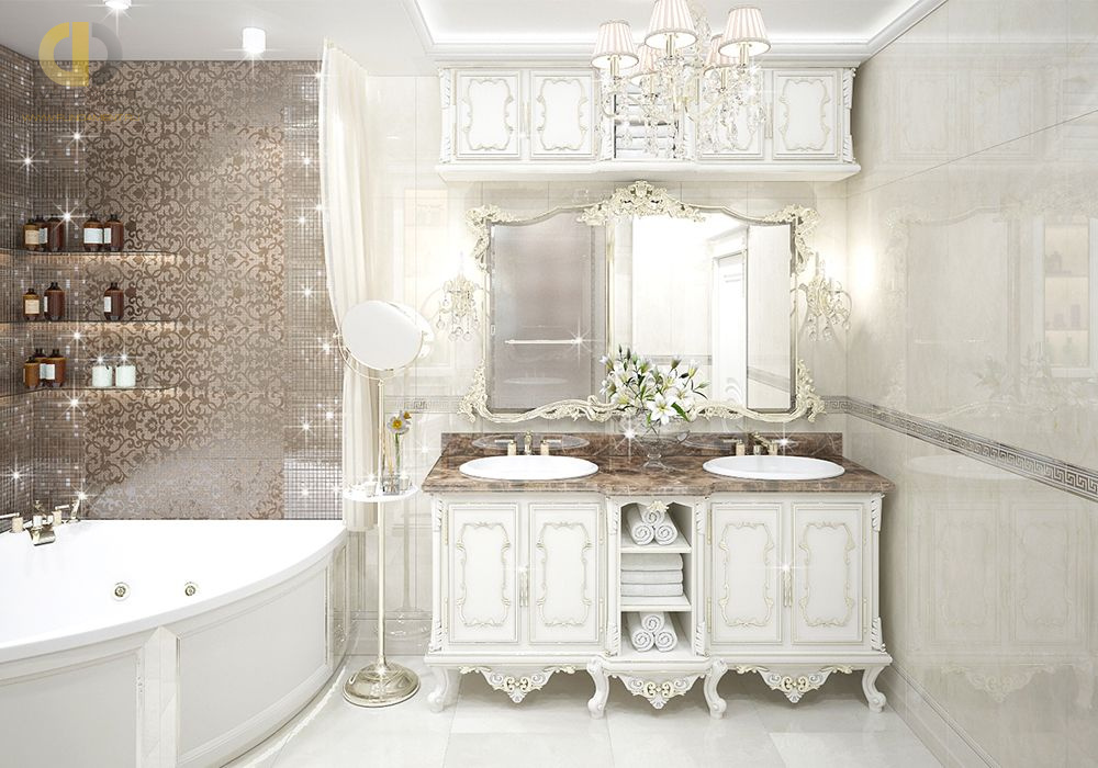 Дизайн интерьера ванной в шестикомнатной квартиры 185 кв.м в стиле неоклассика с элементами ар-деко 39