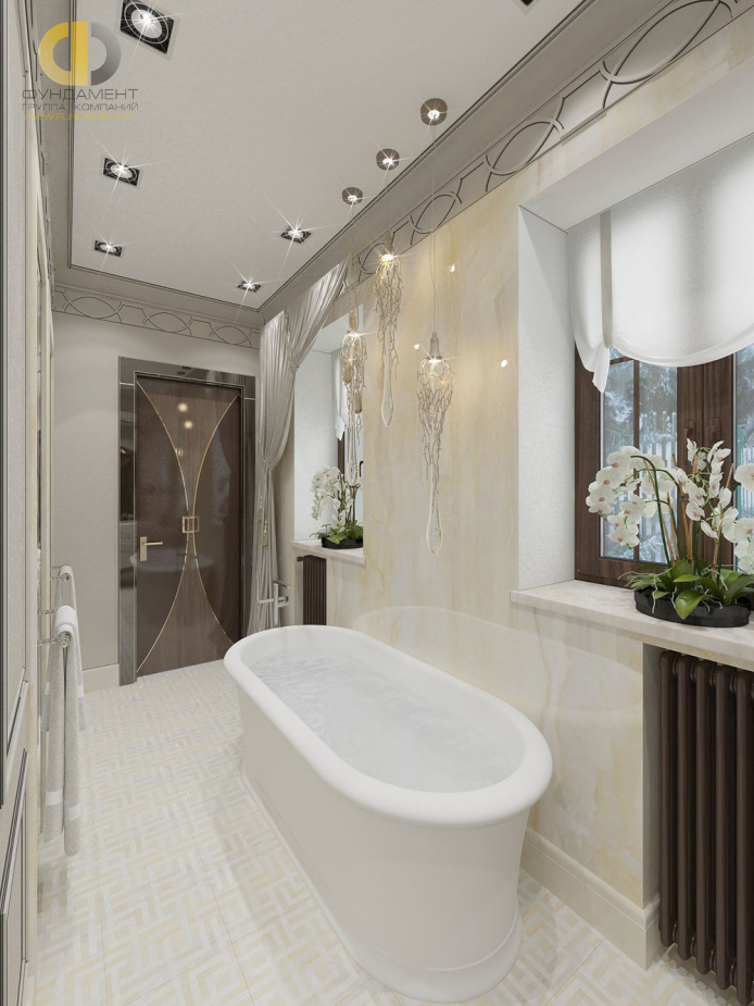 Дизайн интерьера ванной в доме 210 кв.м в стиле ар-деко31