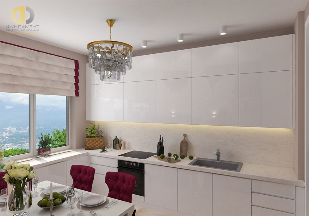 Дизайн интерьера кухни в трёхкомнатной квартире 103 кв.м в стиле эклектика8