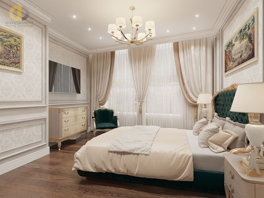Дизайн интерьера спальни в четырёхкомнатной квартире 163 кв.м в классическом стиле12