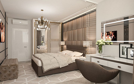 Дизайн интерьера спальни в трёхкомнатной квартире 117 кв.м в современном стиле13