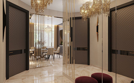 Дизайн интерьера коридора в двухкомнатной квартире 80 кв.м в стиле ар-деко 2