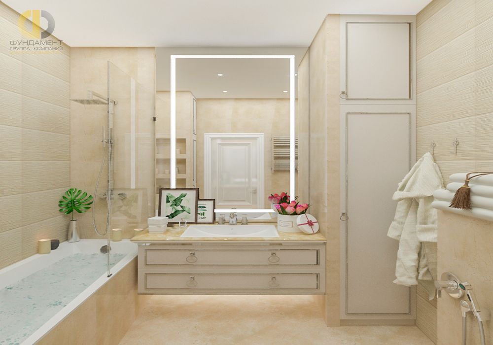 Дизайн интерьера ванной в трёхкомнатной квартире 103 кв.м в стиле эклектика13