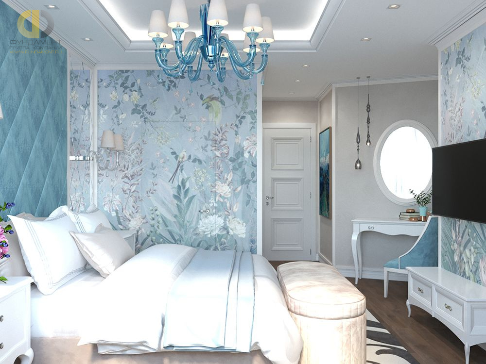Дизайн интерьера спальни в трёхкомнатной квартире 100 кв.м в стиле эклектика18