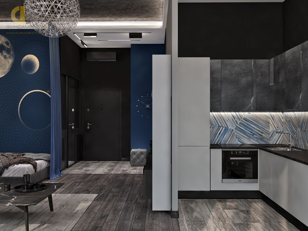 Дизайн интерьера кухни в двухкомнатной квартире 52 кв.м в современном стиле6