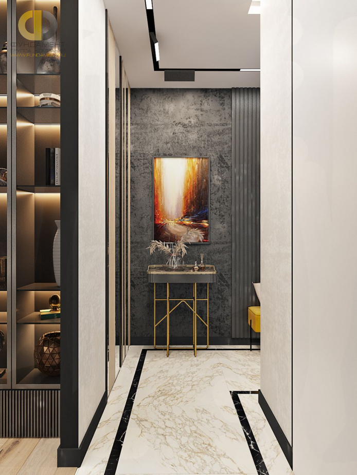 Дизайн интерьера коридора в трёхкомнатной квартире 99 кв. м в стиле эклектика 4