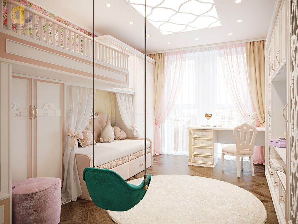 Дизайн интерьера детской в четырёхкомнатной квартире 124 кв.м в стиле неоклассика с элементами ар-деко – фото 781
