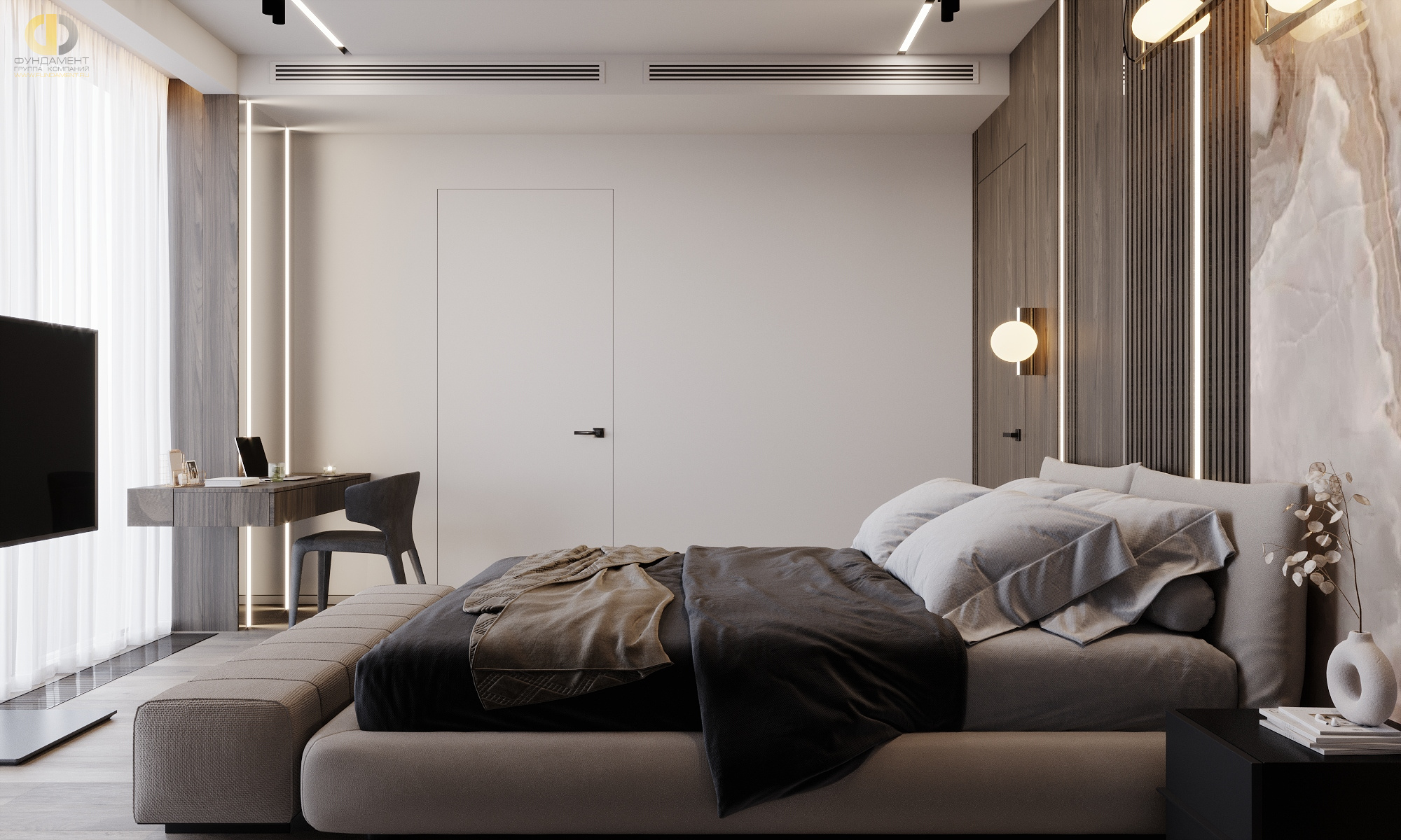 Дизайн спальни в стиле cовременном – фото 159