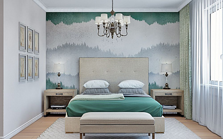 Дизайн интерьера спальни в доме 193 кв.м в стиле американская классика