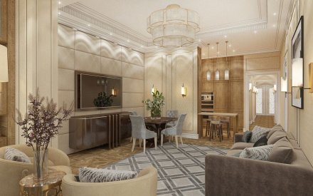 Дизайн интерьера квартиры 167 кв. м в Москве