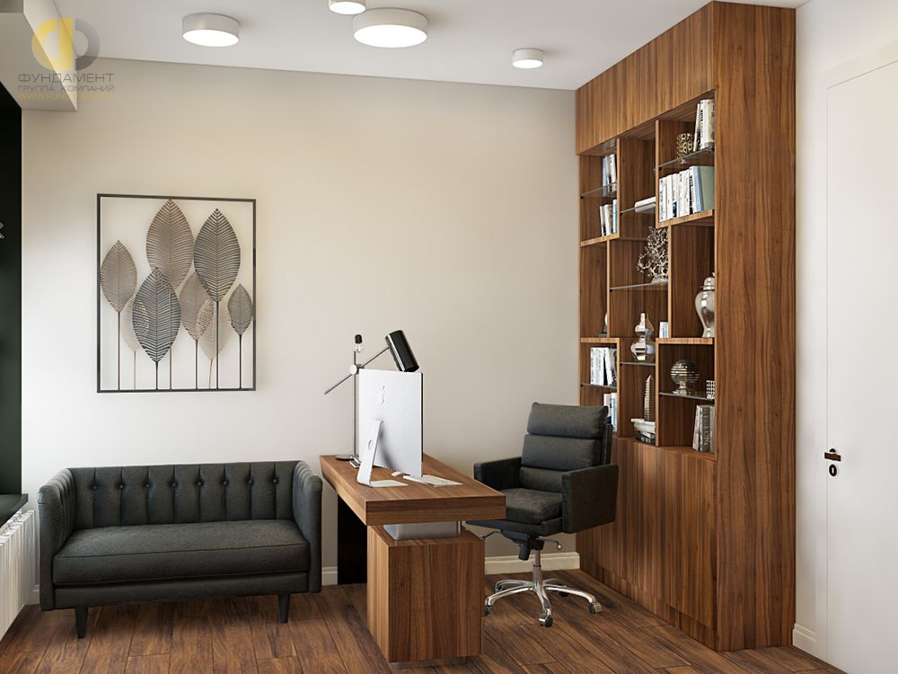 Дизайн интерьера кабинета в семикомнатной квартире 153 кв.м в современном стиле – фото 284